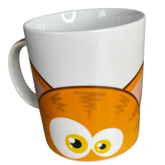 Bottoms Up Orange Cat Mug Side and Bottom Graphic Standard Coffee Tea 10oz - Picture 1 of 9